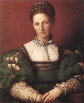 Agnolo Bronzino : Portrait Of A Lady In Green